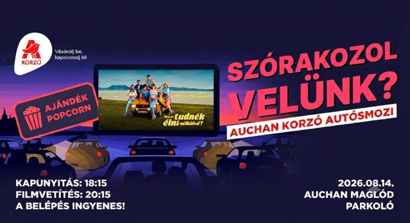Vár az Auchan Korzó Autósmozi Maglódon: Ingyenes vetítés és popcorn a csillagos ég alatt