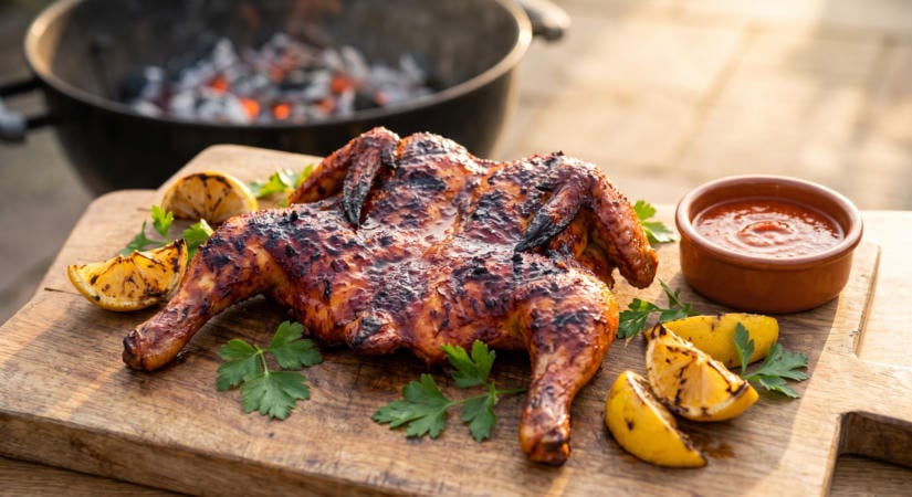 Piri-piri grillcsirke pillangózva, kétzónás grillen