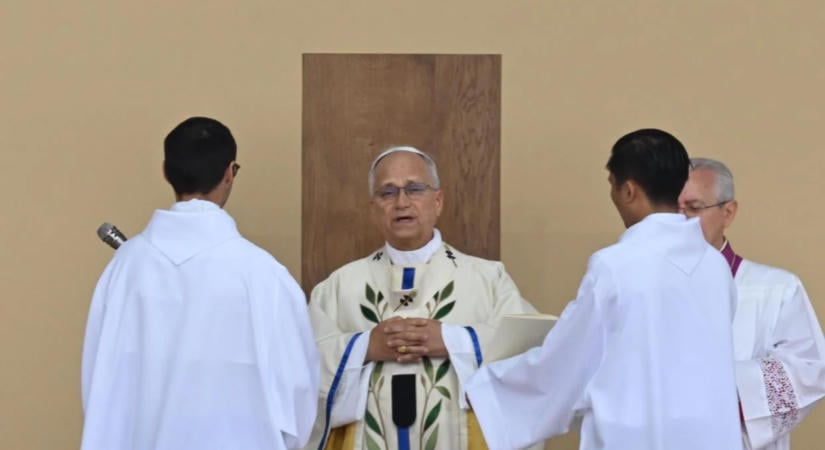 XIV. Leó pápa Lourdes-ba érkezett négynapos franciaországi apostoli látogatásának záró szakaszában