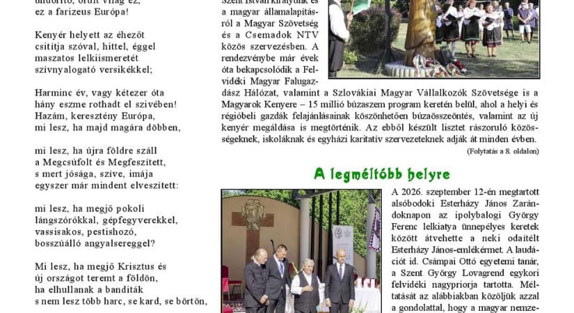 Szent István-napjától az iskolakezdésig – megjelent a Kürtös szeptemberi száma