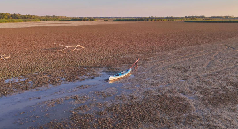 Apokaliptikus felvételek érkeztek a kiszáradt Tisza-tóról