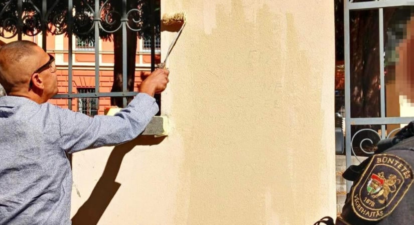 Egy falfirka miatt került a pécsi börtönbe az önkéntes festő, aki két napon belül újra a falat pingálta