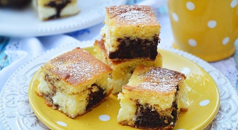 Gabrella konyhája: Túrós-szilvalekváros foltos süti - recept