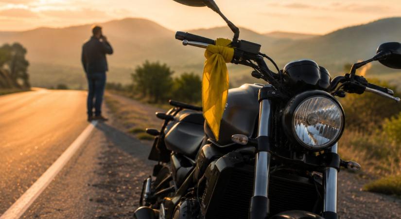Sárga kendő a motoron? A legtöbben nem tudják, milyen életmentő üzenetet hordozhat
