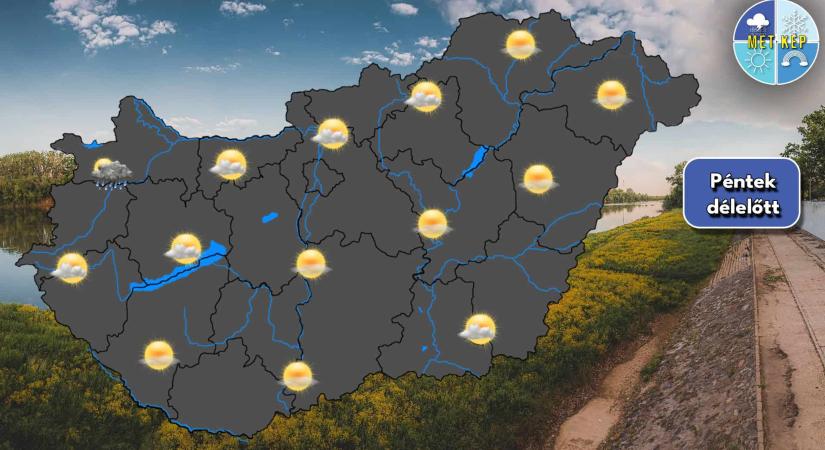 Pénteken szeles idő várható, elvétve zápor, zivatar is kialakulhat