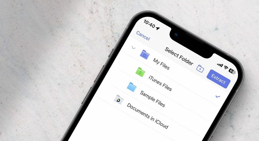 RAR kicsomagolás iPhone-on, ingyenes megoldással