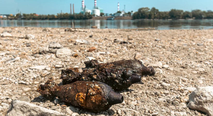 A Duna apadása miatt drasztikus mennyiségben kerülnek elő bombák a mederből