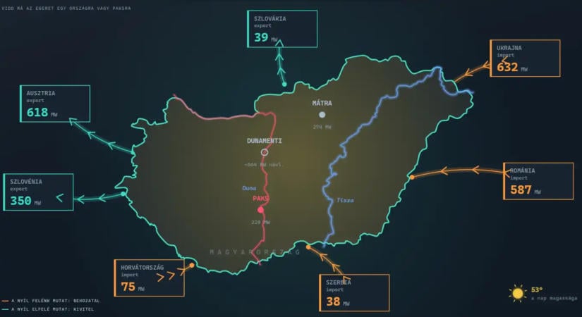 Interaktív térkép mutatja Magyarország energiaellátási helyzetét