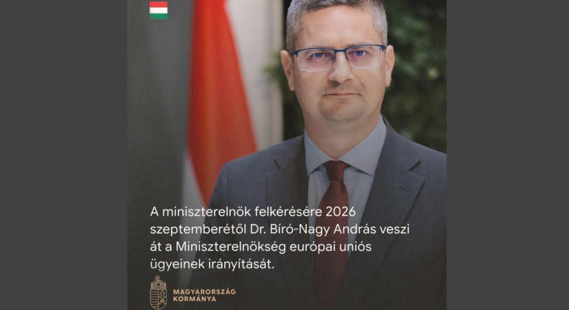 Az európai uniós ügyekkel bővül Bíró-Nagy András feladatköre a Miniszterelnökségen