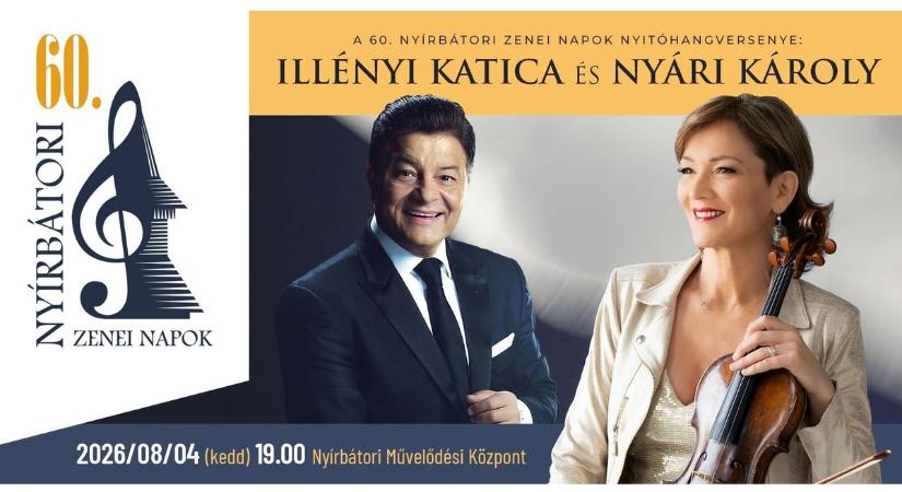 Illényi Katica és Nyári Károly nyitja meg a 60. Nyírbátori Zenei Napokat