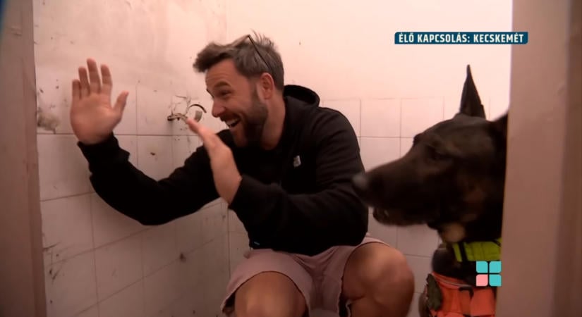 Élő adásban bújt el a romok között a riporter – így talált rá a Hírös Rescue Team keresőkutyája