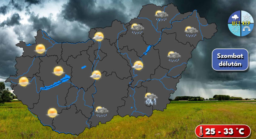 Gyenge hidegfront érkezik szombatra, zápor, zivatar is kialakulhat