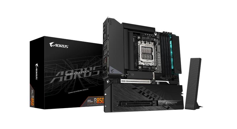 Hátoldalra pozicionált csatlakozókkal érkezik a Gigabyte új alaplapja, a B850M AORUS STEALTH