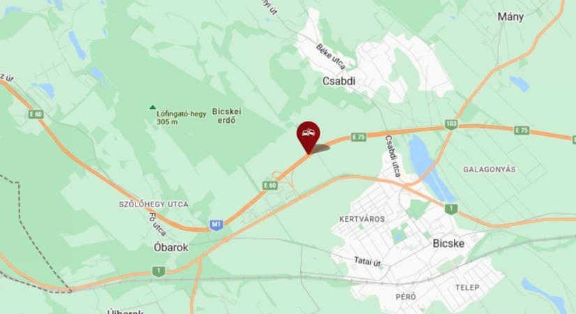 Tizenöt kilométeres a torlódás az M1-esen Bicskénél