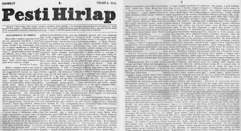 „Megjelen e' hirlap minden héten kétszer: szerdán és szombaton” – ezen a napon indult a Pesti Hírlap