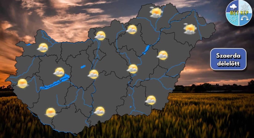 Szerdán kellemesen meleg nyári lesz, északkeleten szórványos záporokkal