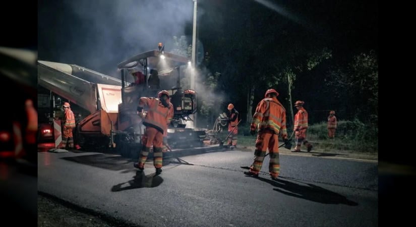 Éjszakai útkarbantartás: 91 ezer munkaóra a Magyar Közút hálózatán