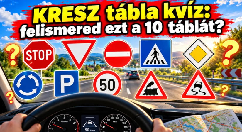 KRESZ tábla kvíz: felismered ezt a 10 táblát?