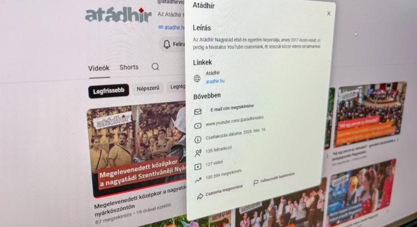 Százezer megtekintés – új mérföldkőhöz érkezett az Atádhír YouTube-csatornája