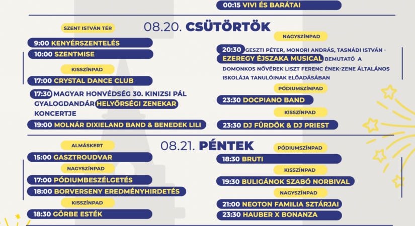 Idén is ünnepi forgatag várja a Borfesztiválra érkezőket