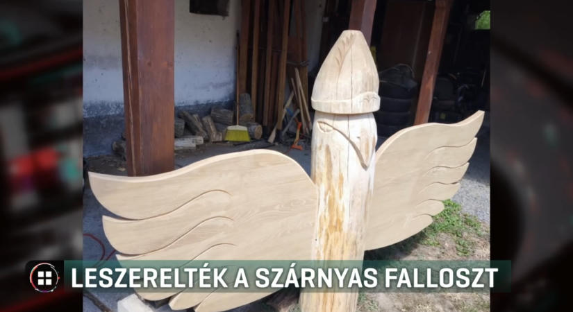 Turistákat is vonzott a szárnyas falloszként elhíresült szobor, Devecser mégis lecseréli