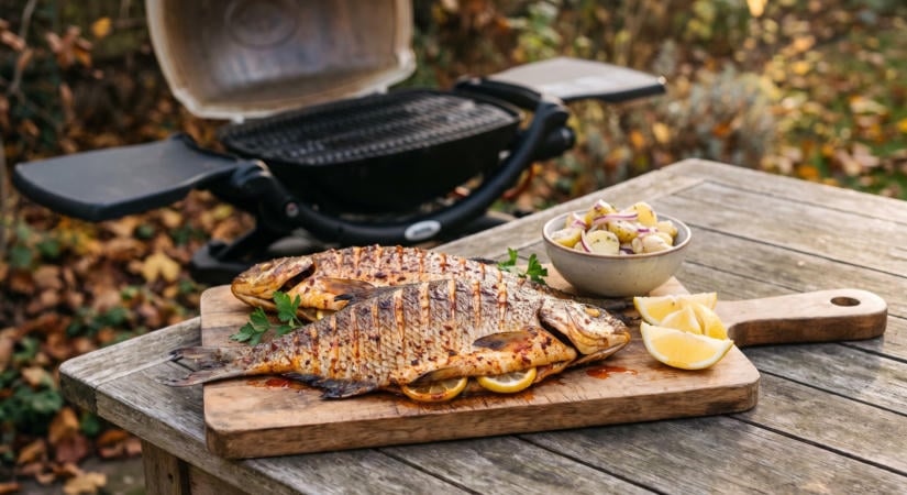Grillezett keszeg paprikás-fokhagymás olajjal