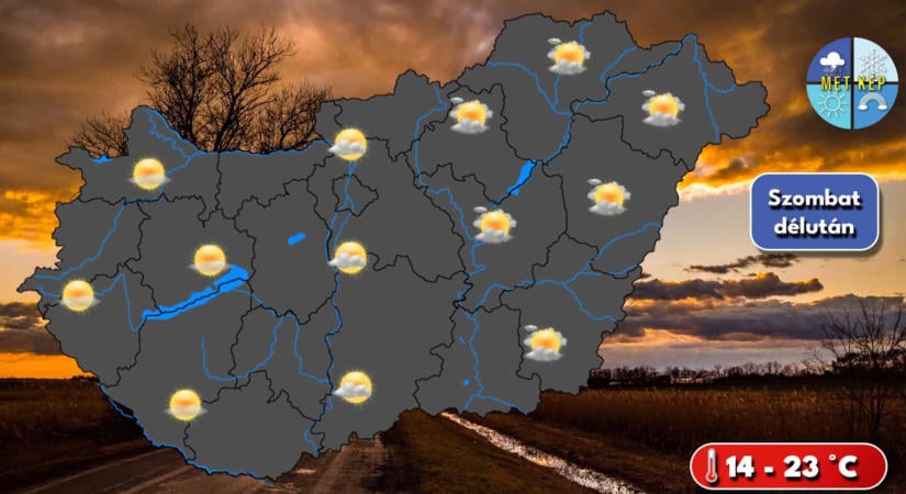 Szombaton már többet süthet a nap, délelőtt még lehet kisebb eső, zápor