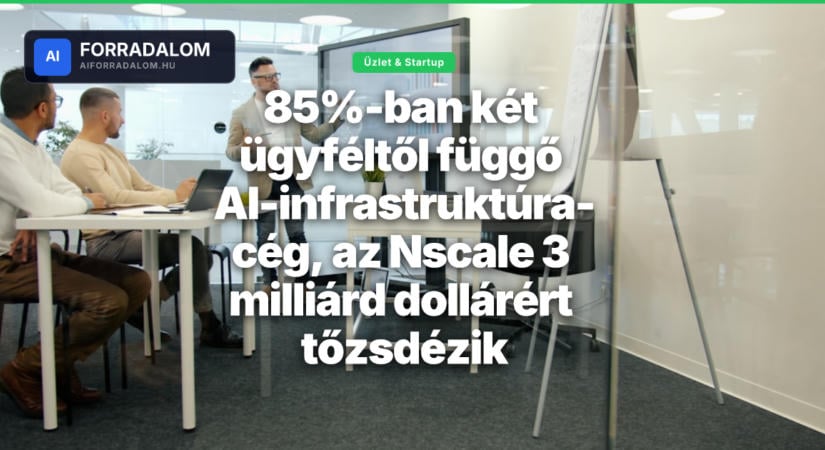 85%-ban két ügyféltől függő AI-infrastruktúra-cég, az Nscale 3 milliárd dollárért tőzsdézik