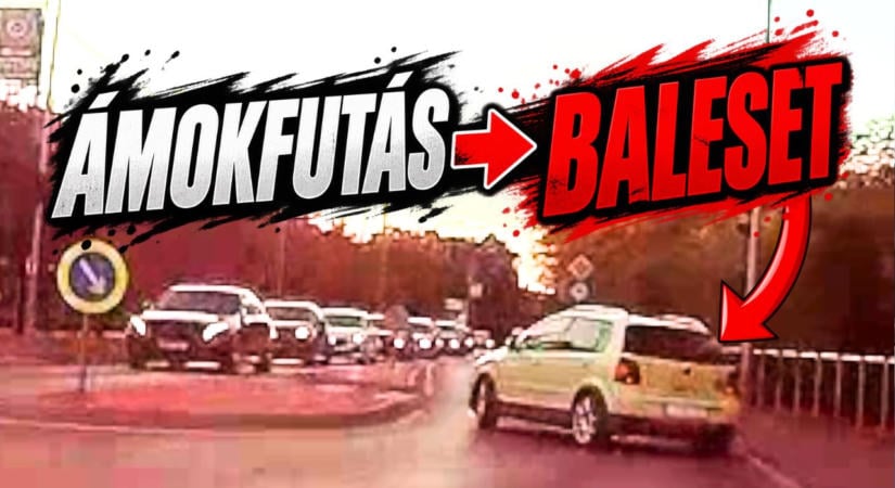 Ámokfutás Újpalotán, majd baleset: előtte mindenkit letolt az útról