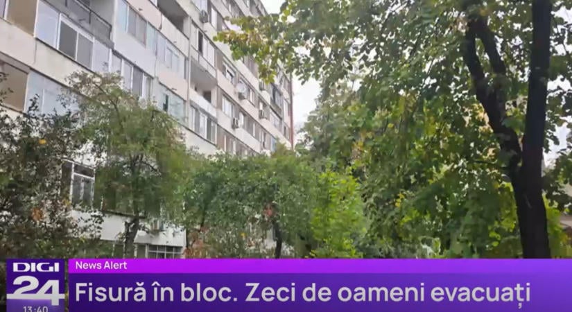 Régi-új repedések „jelentek meg” egy bukaresti tömbházon, 65 embert evakuáltak ideiglenesen – hírmix