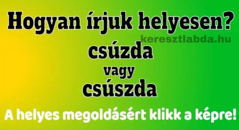 Helyesírás feladat: „csúzda” vagy „csúszda”? A szó, amin a felnőttek is elcsúsznak