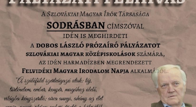 Sodrásban – prózaíró pályázatot hirdet a Szlovákiai Magyar Írók Társasága