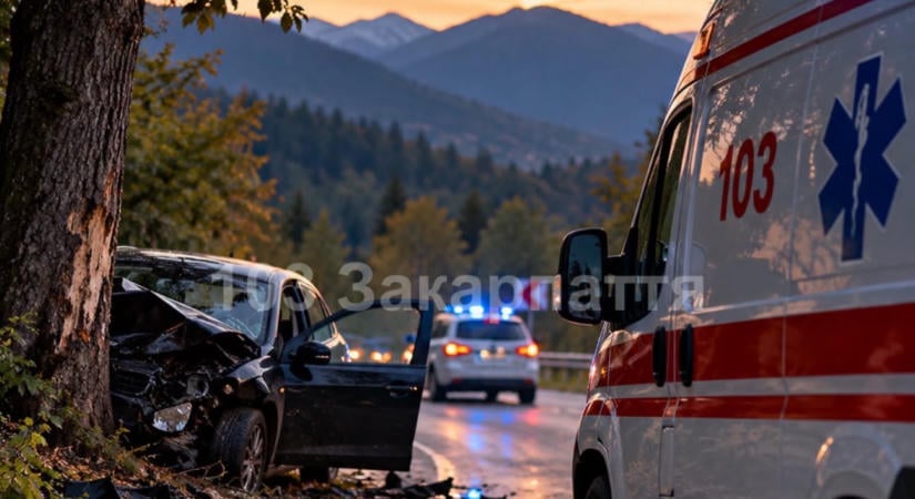 Fának csapódott egy autó a Huszti járásban, két fiatal megsérült