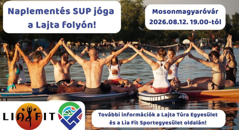 Csillagles mellett naplementés SUP jóga Mosonmagyaróváron