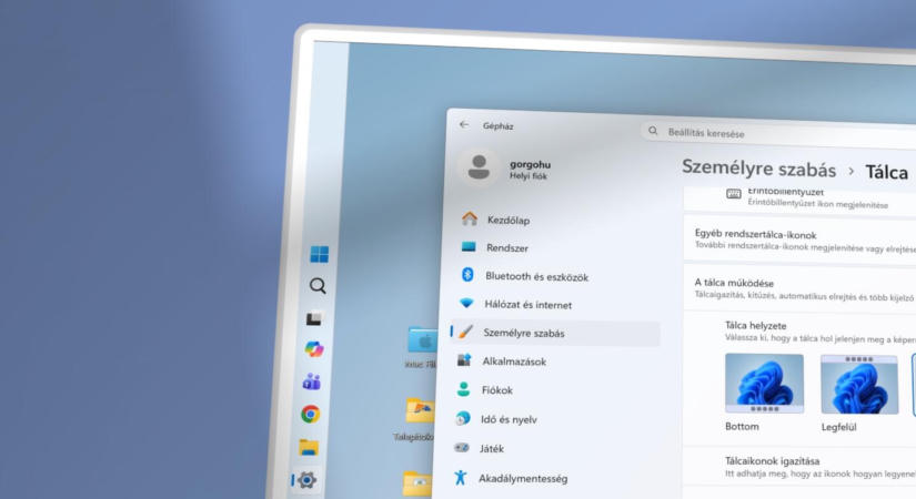 Windows Tálca áthelyezése a képernyő bármely szélére a Windows 11-ben: végre ez is megy