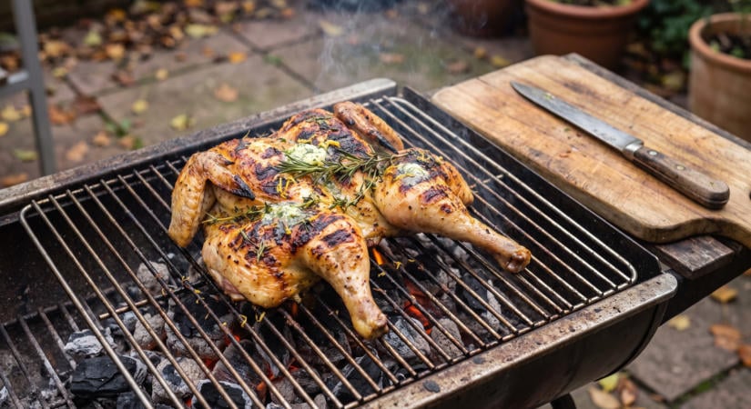 Ropogós bőrű pillangózott grillcsirke