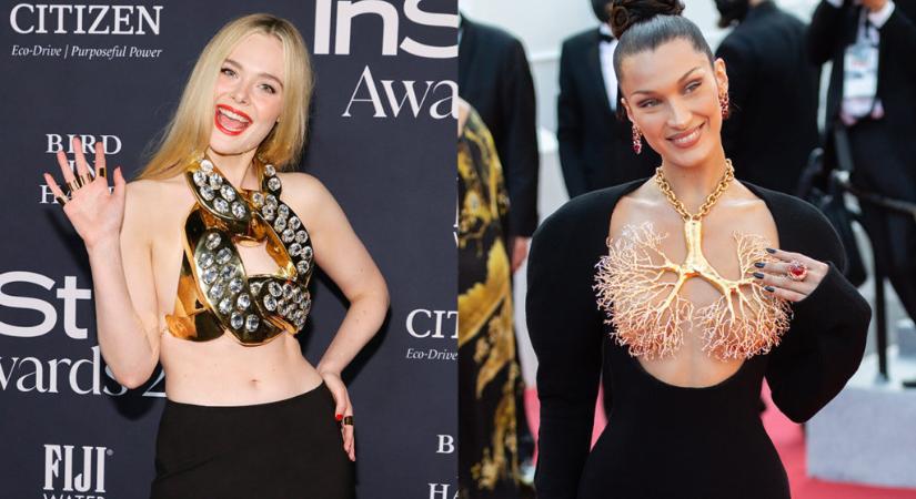 Újhullámos metál lady-k: Bella Hadid után Elle Fanning is fémbe burkolta magát