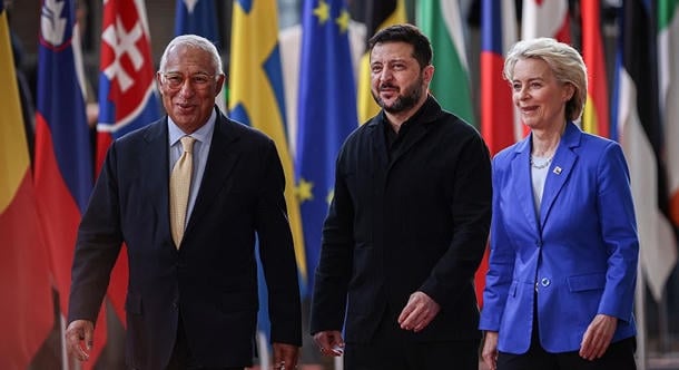 Zelenszkij Ukrajna támogatásáról tárgyalt az EU vezetőivel