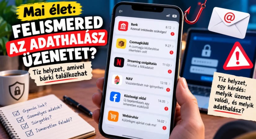 Mai élet: felismered az adathalász üzenetet? Tíz helyzet, amivel bárki találkozhat