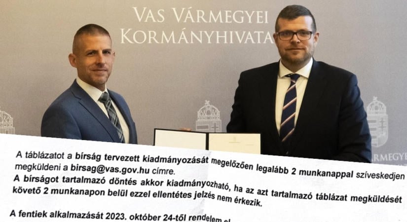 Pofára megy a bírságolás a Vas Megyei Kormányhivatalnál?!