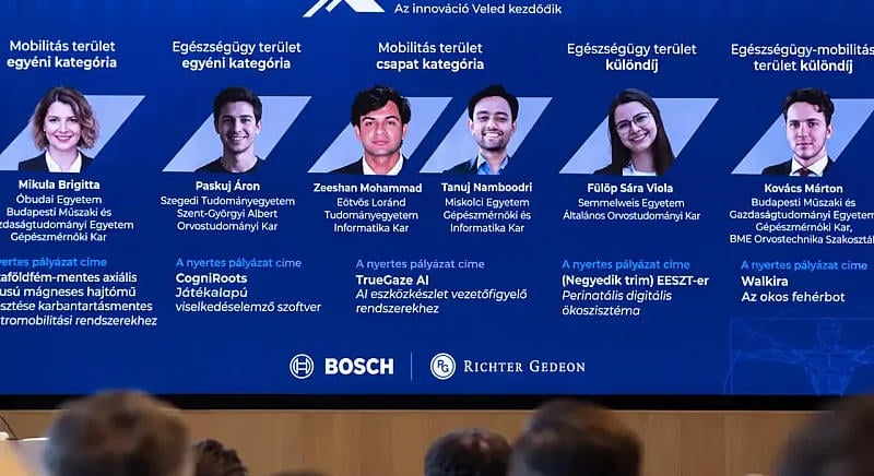 Okos fehérbottól a gyermekdiagnosztikáig – jövőformáló ötleteket díjazott a Bosch és a Richter