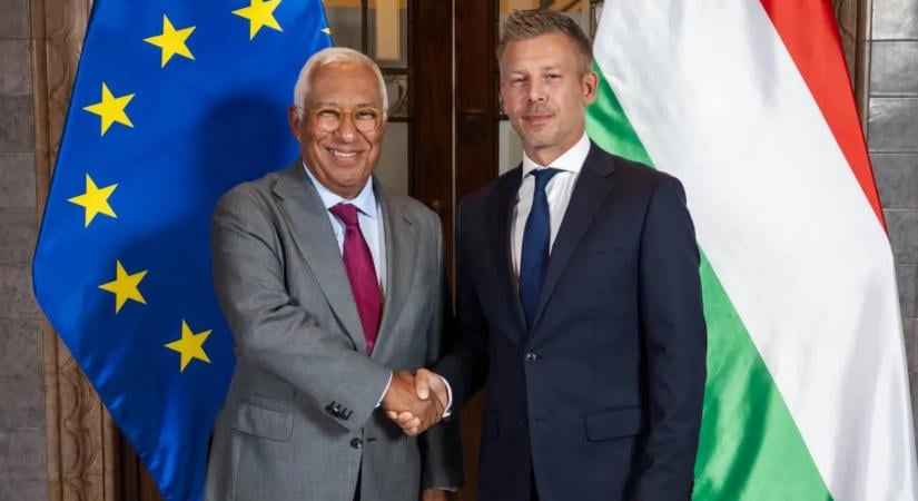 Magyar Péter fontos ügyekről egyeztetett António Costával