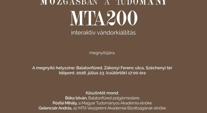 Mozgásban a tudomány Balatonfüreden (balatonfured.hu)