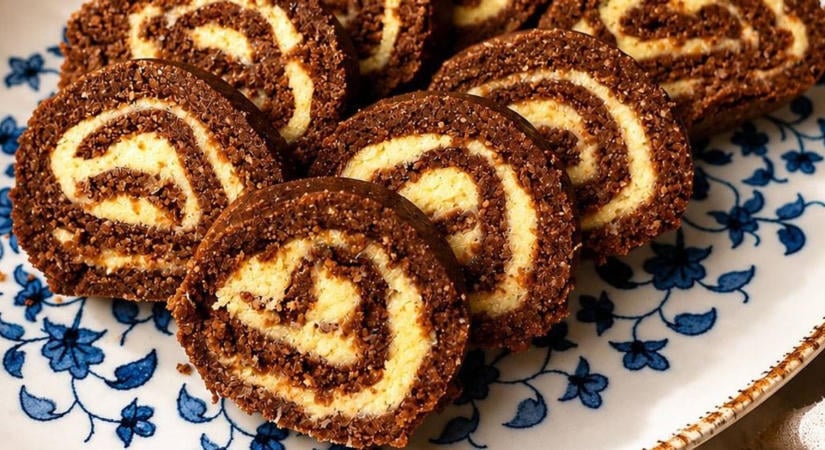 Kakaós-rumos keksztekercs házilag: egyszerű retró recept sütés nélkül