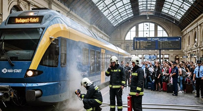 Füstölő szerelvény a Keleti pályaudvaron: négyszáz utasnak kellett leszállnia a vonatról