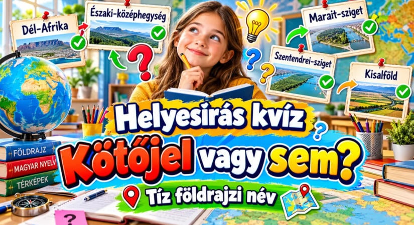 Helyesírás kvíz: kötőjel vagy sem, tíz földrajzi név
