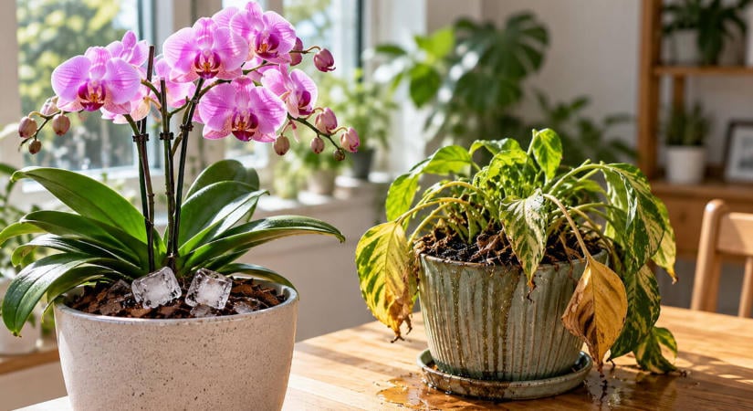 Jégkocka öntözés helyett? Az orchideánál bevált, sok szobanövénynek viszont árt