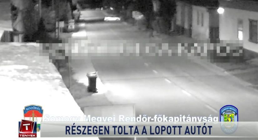 Részegen tolta a lopott autót