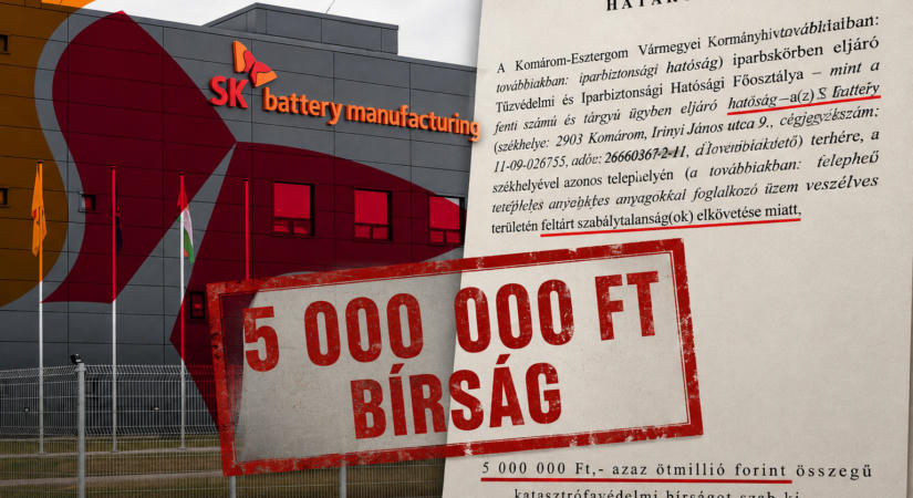 Újabb bírságokat kapott az egyik komáromi akkugyár, 7,4 millió forintot kell fizetnie