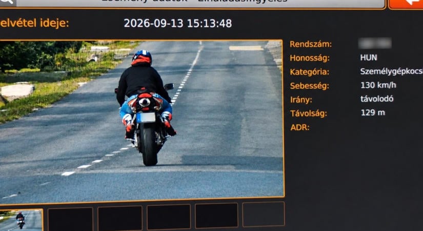 468 ezer forintos büntetést kapott egy motoros, aki autópályatempót ment egy faluban